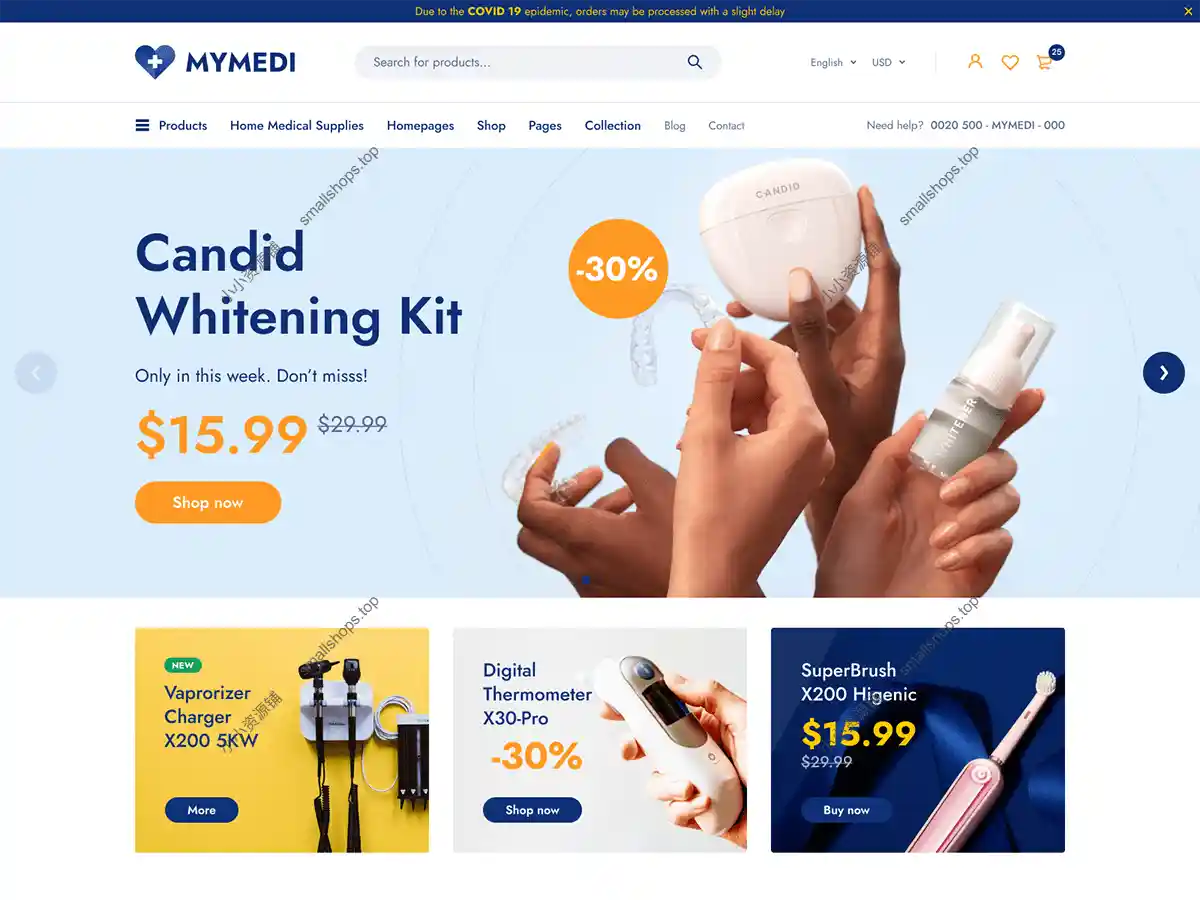 MyMedi 1.8.0英文版 – 响应式 WooCommerce WordPress 主题