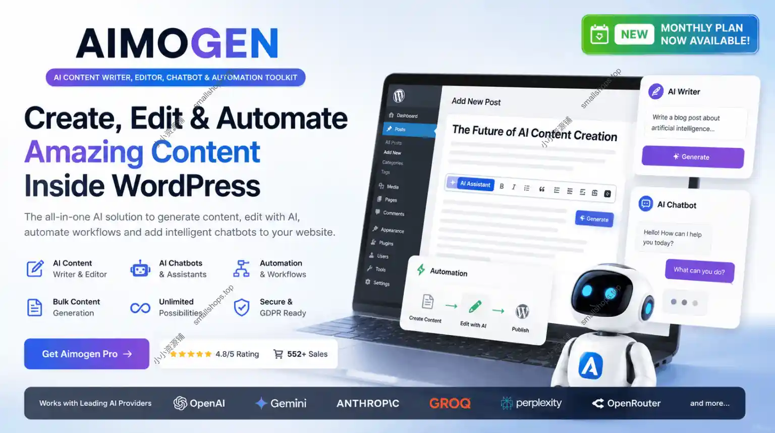 Aimogen Pro 2.8.6 – 一体化 AI 内容创作、编辑、聊天机器人和自动化工具包