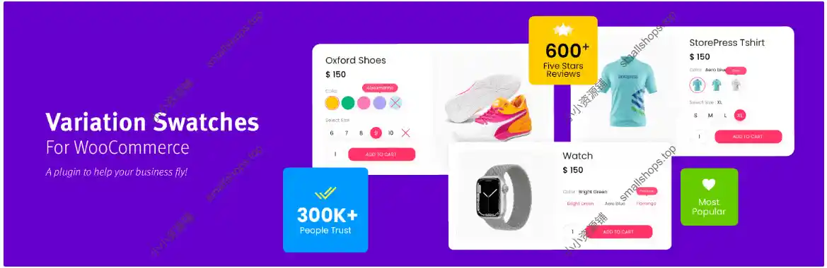 Variation Swatches for WooCommerce Pro 2.3.0 – 变体产品变体样片插件