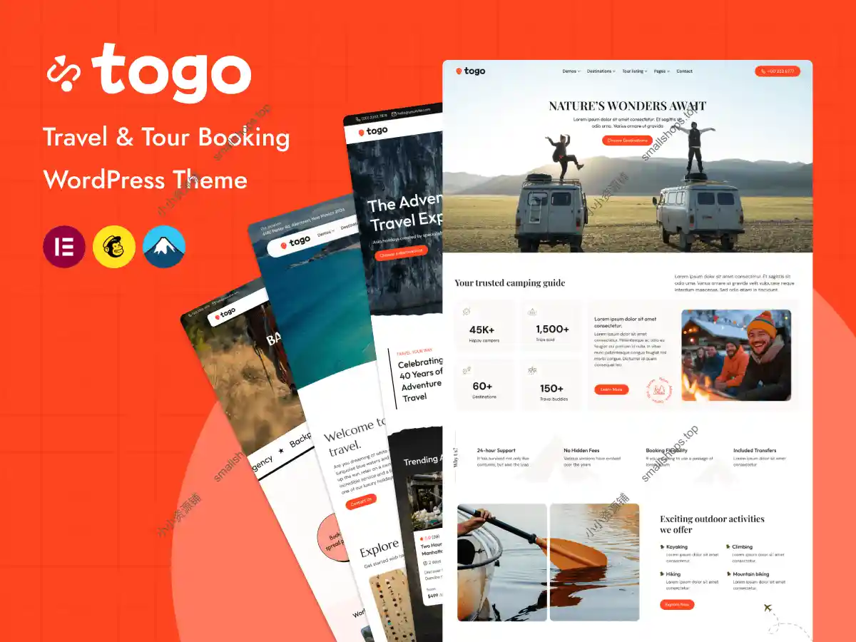 Togo 1.1.0英文版 – 旅游预订与旅行WordPress主题分享