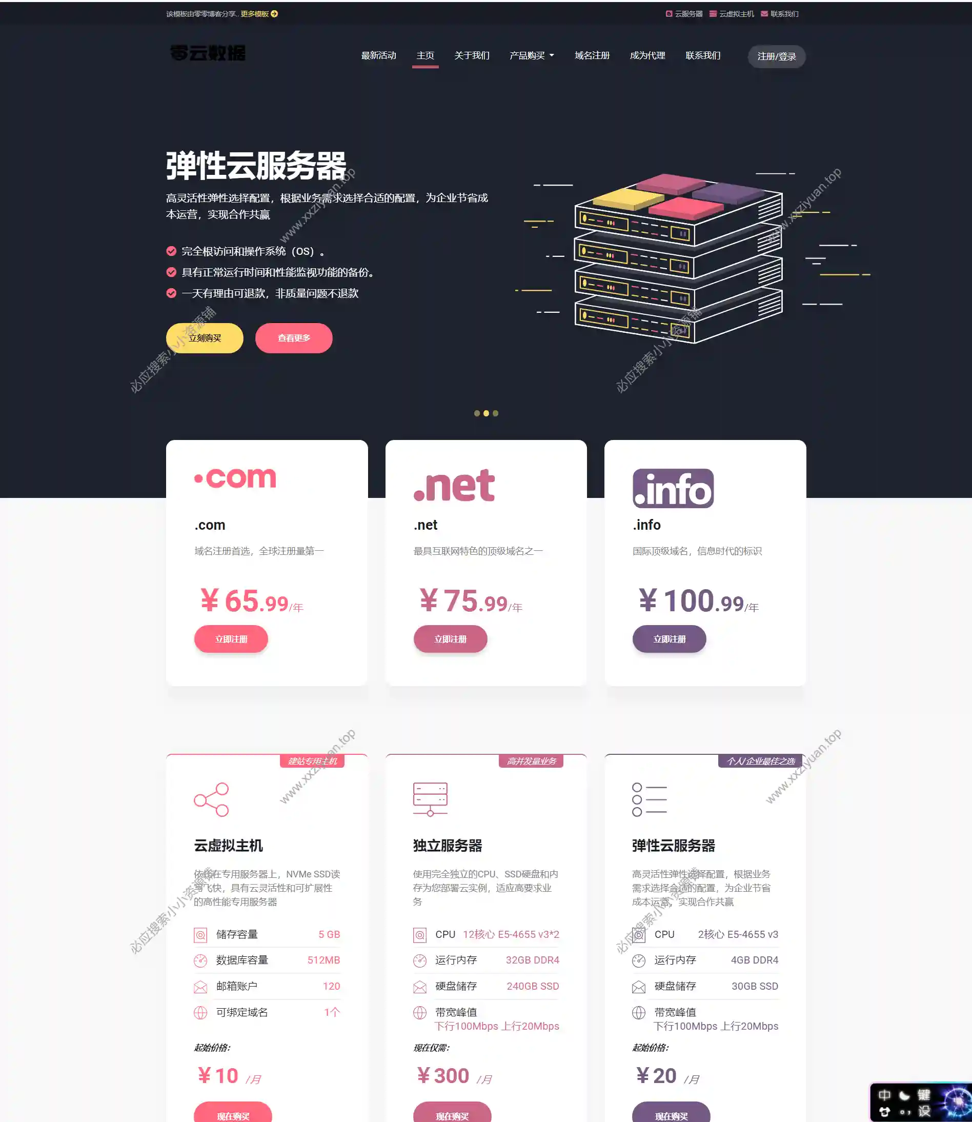 魔方财务IDC模板 – Lolipa虚拟主机主题模板