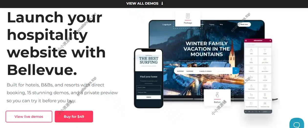 Bellevue v4.2.21 酒店和民宿预订日历 WordPress 主题