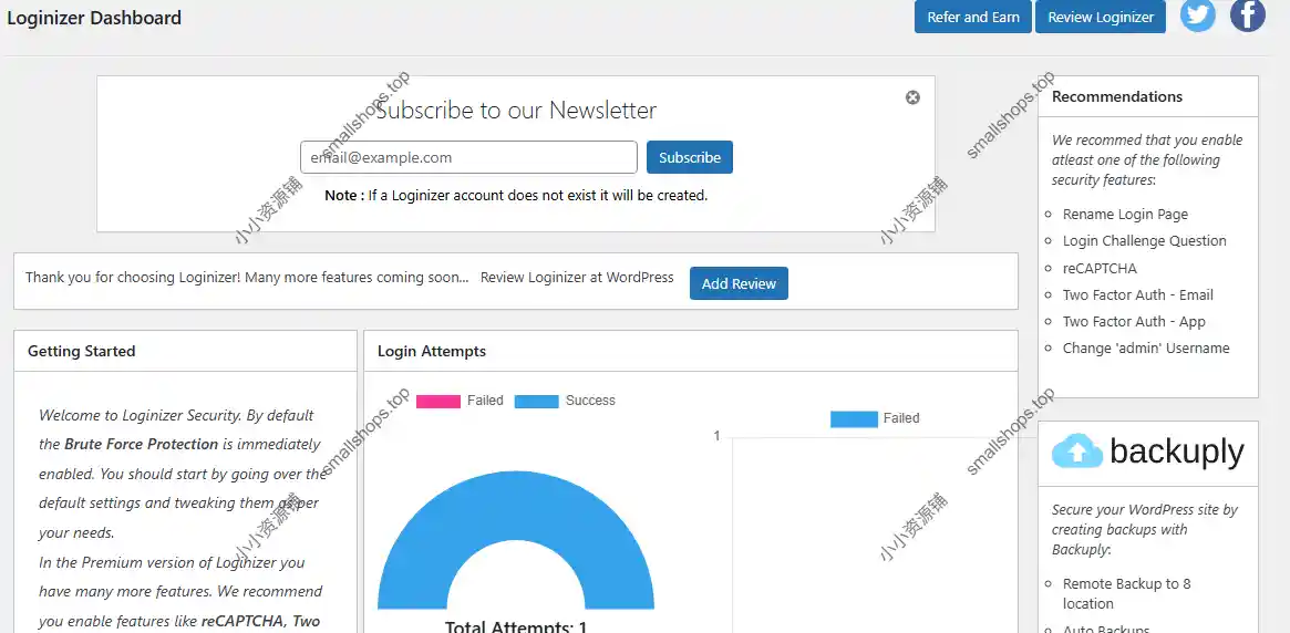 Loginizer Pro v2.0.8 英文版已激活 – 轻量级的 WordPress 安全插件