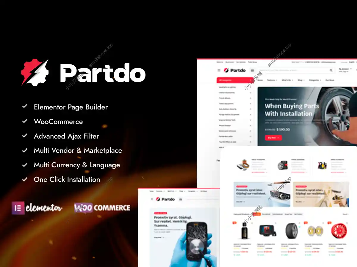 Partdo v1.4.8 已激活英文版 – 汽车零件与工具店 WooCommerce 主题