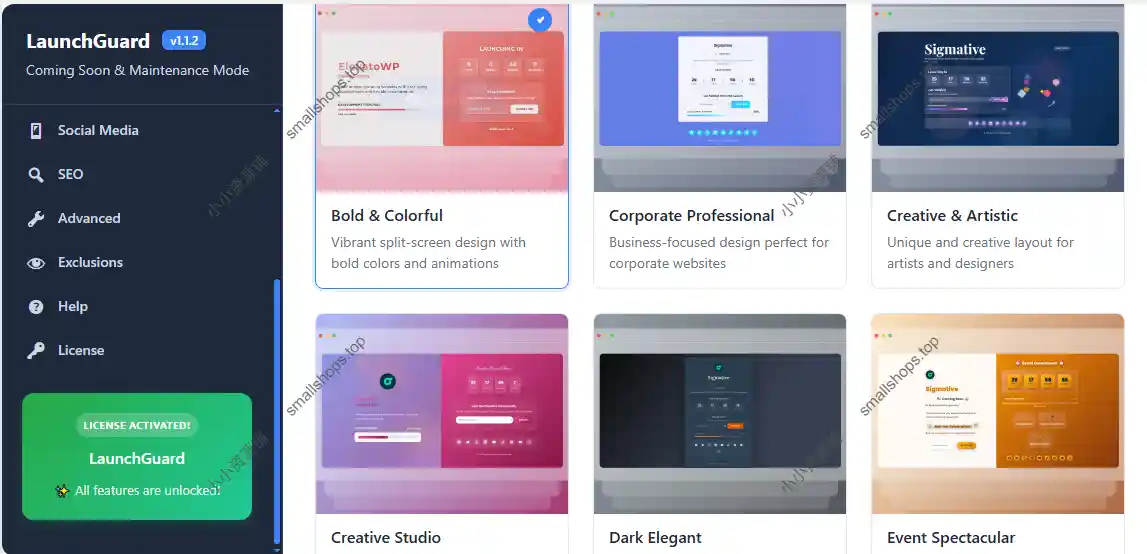 LaunchGuard Pro v1.1.2英文版已激活 – 即将发布页面和维护模式页面 WordPress 插件