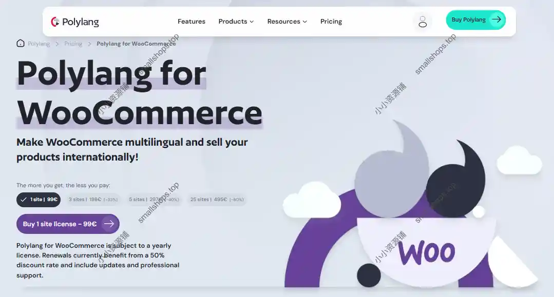 Polylang for WooCommerce 2.2.2  为商城提供多语言支持的插件