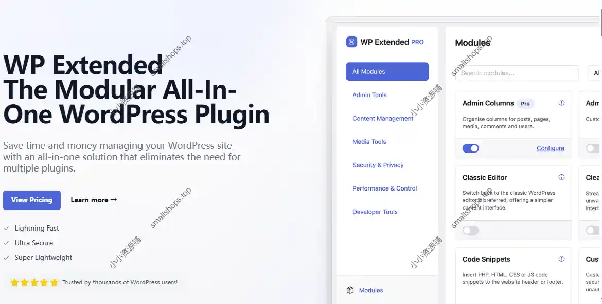 WP Extended Pro 3.2.7 已激活 – 终极模块化 WordPress 工具包插件