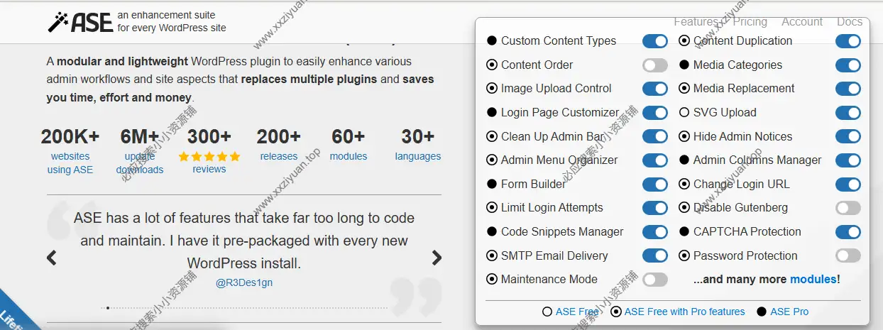 Admin and Site Enhancements (ASE) Pro v8.3.0 WordPress管理及功能增强插件