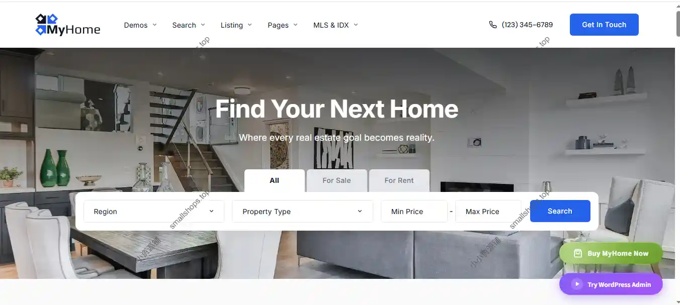 MyHome v4.4.3 英文版 – 房地产 WordPress 主题