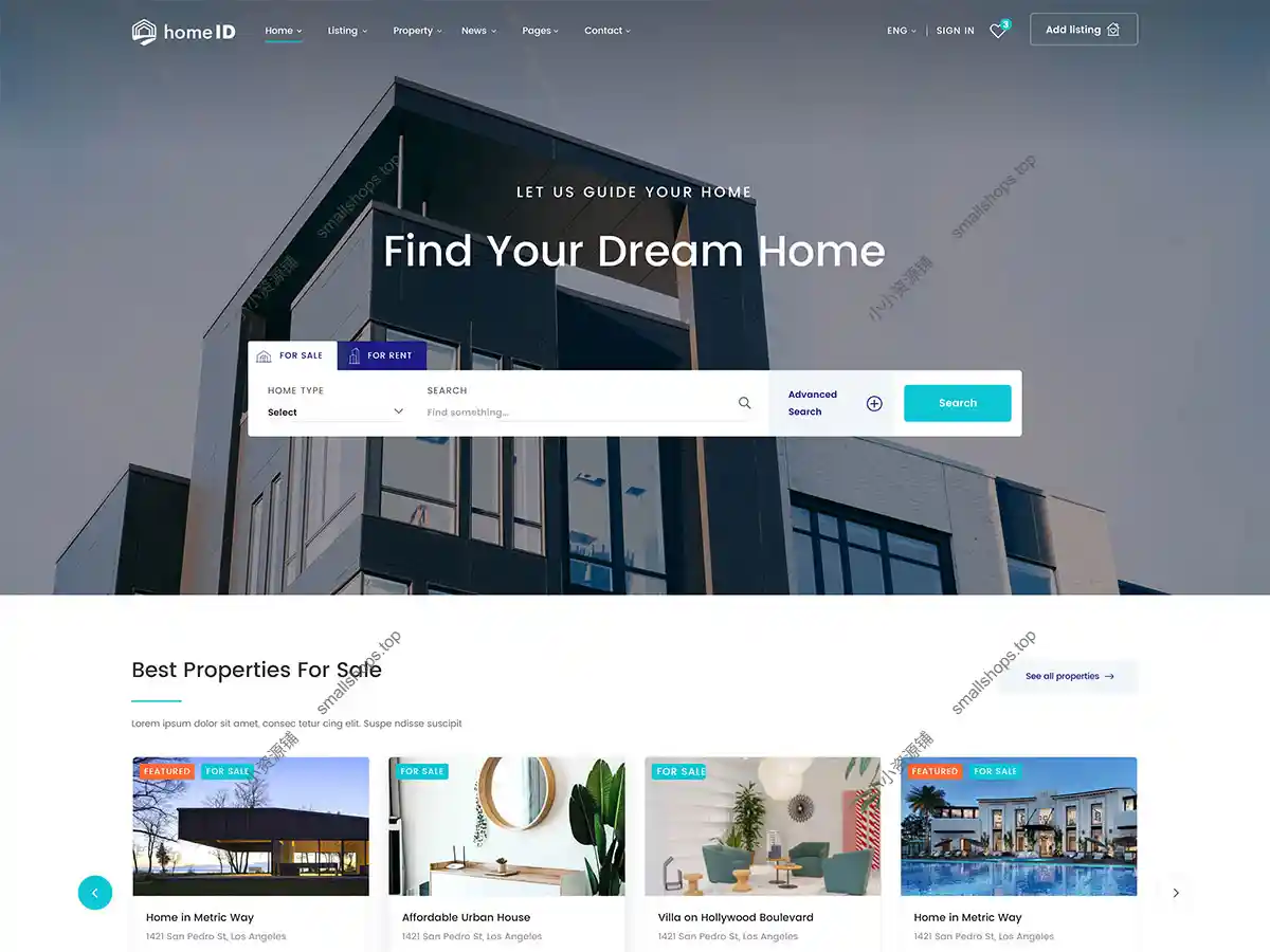 HomeID v1.9.1 英文版 – 房地产 WordPress 主题