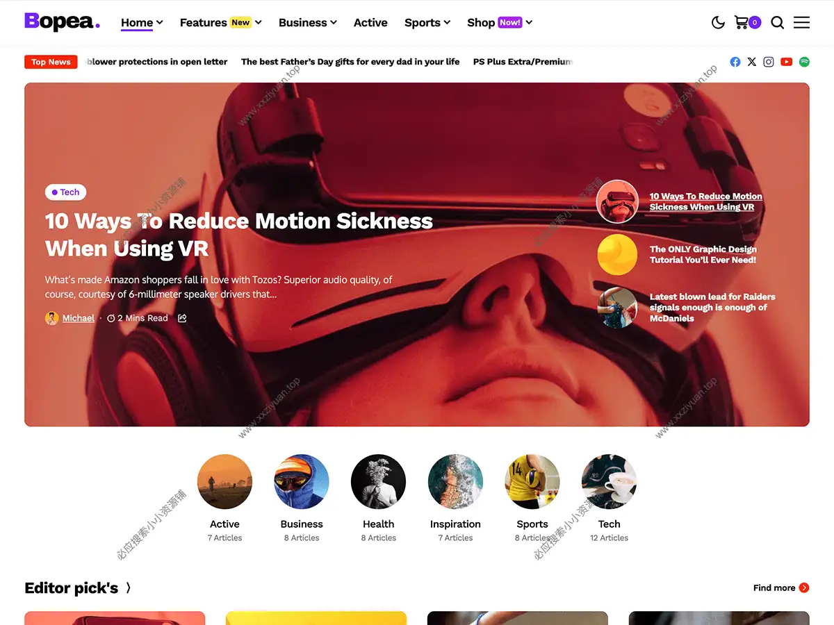 WordPress 报纸与杂志主题 – Bopea v1.1.4