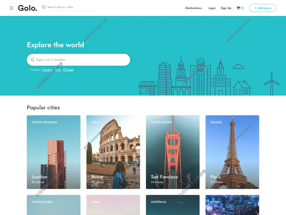 WordPress 现代目录和旅游列表网站主题 – Golo v1.7.3 英文版