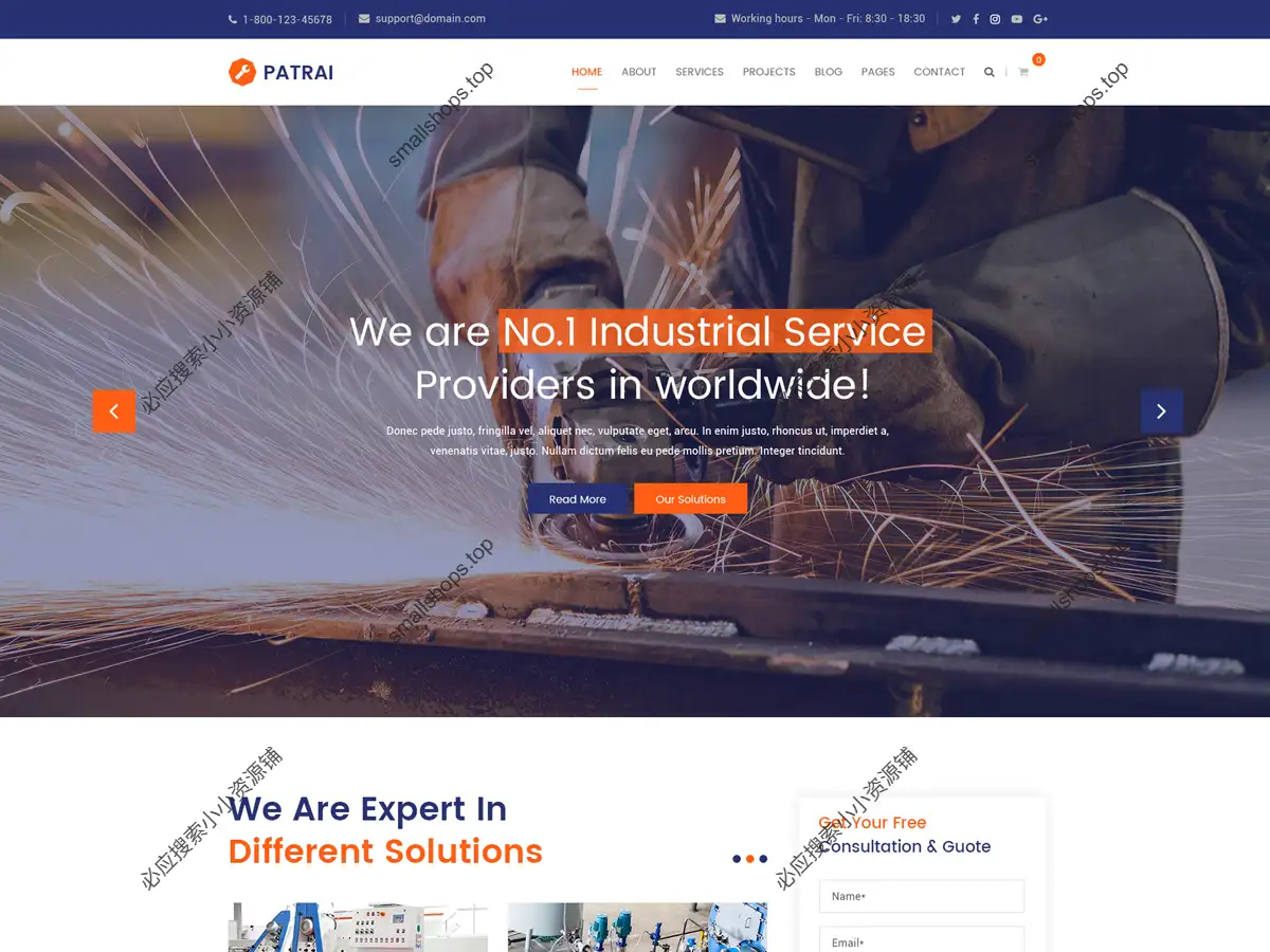 WordPress 工业与工厂主题- Patrai Industry v2.9 英文版分享