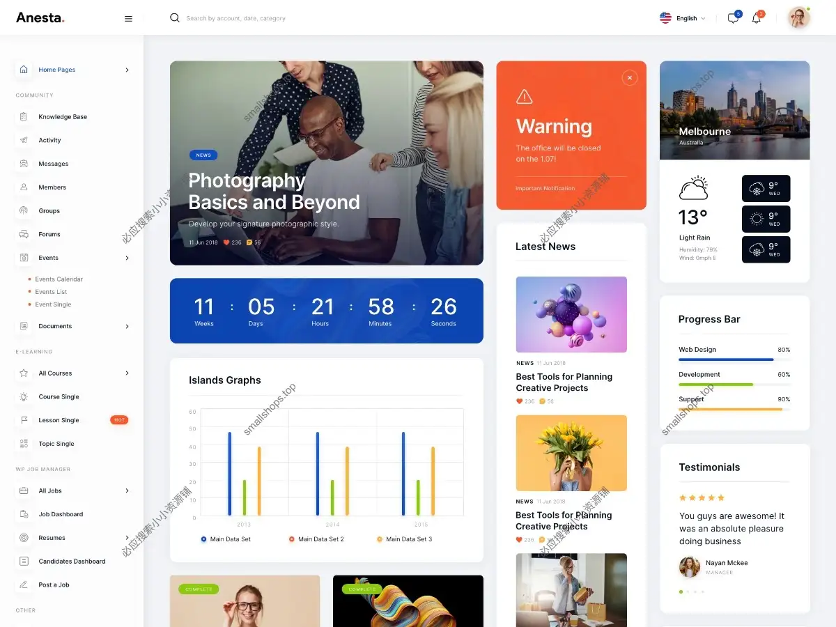 Anesta 1.5.3英文版 – 内联网|外联网|社区和论坛 WordPress 主题-1 Anesta 1.5.3英文版 – 内联网|外联网|社区和论坛 WordPress 主题-1