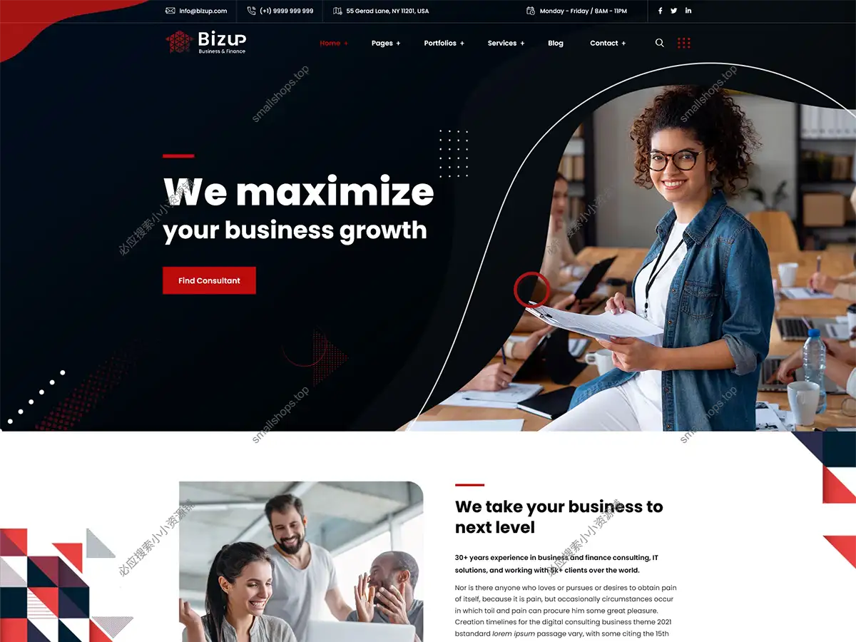 Bizup 2.1.8英文版已激活 – 商业咨询 WordPress 主题-1