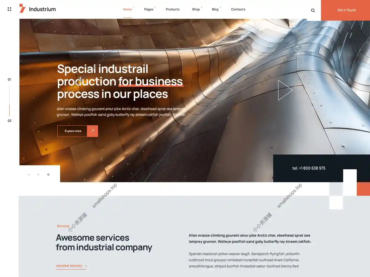 Industrium 1.5.6已激活英文版 – 工业与工厂 WordPress 主题