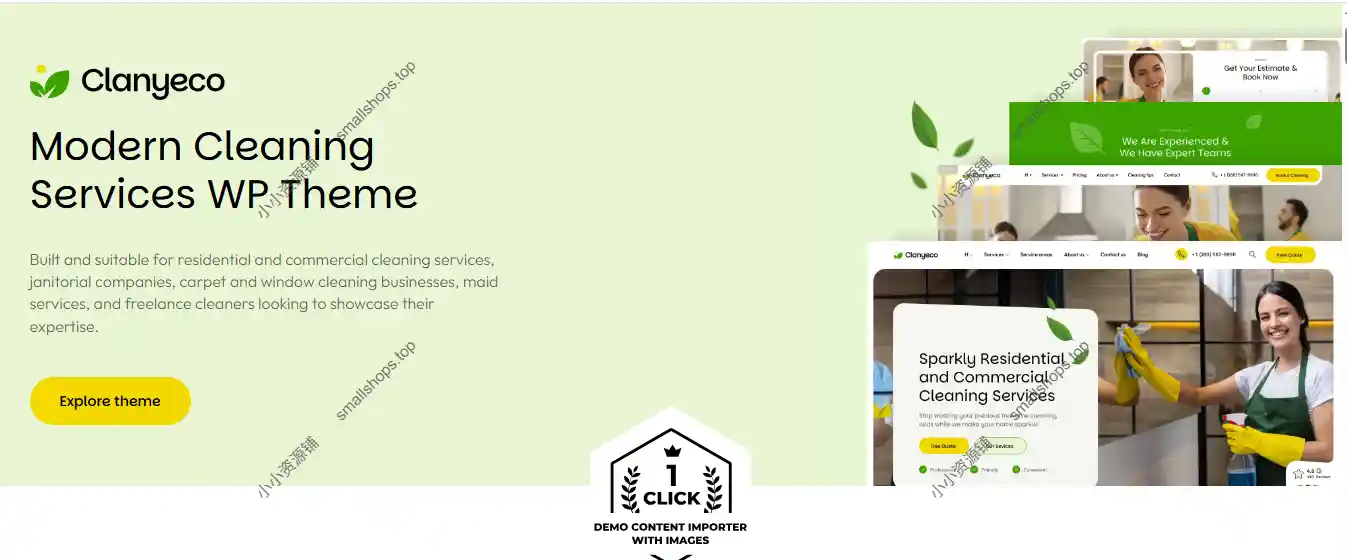 ClanyEco v24 英文版已激活 – 清洁服务 WordPress 主题