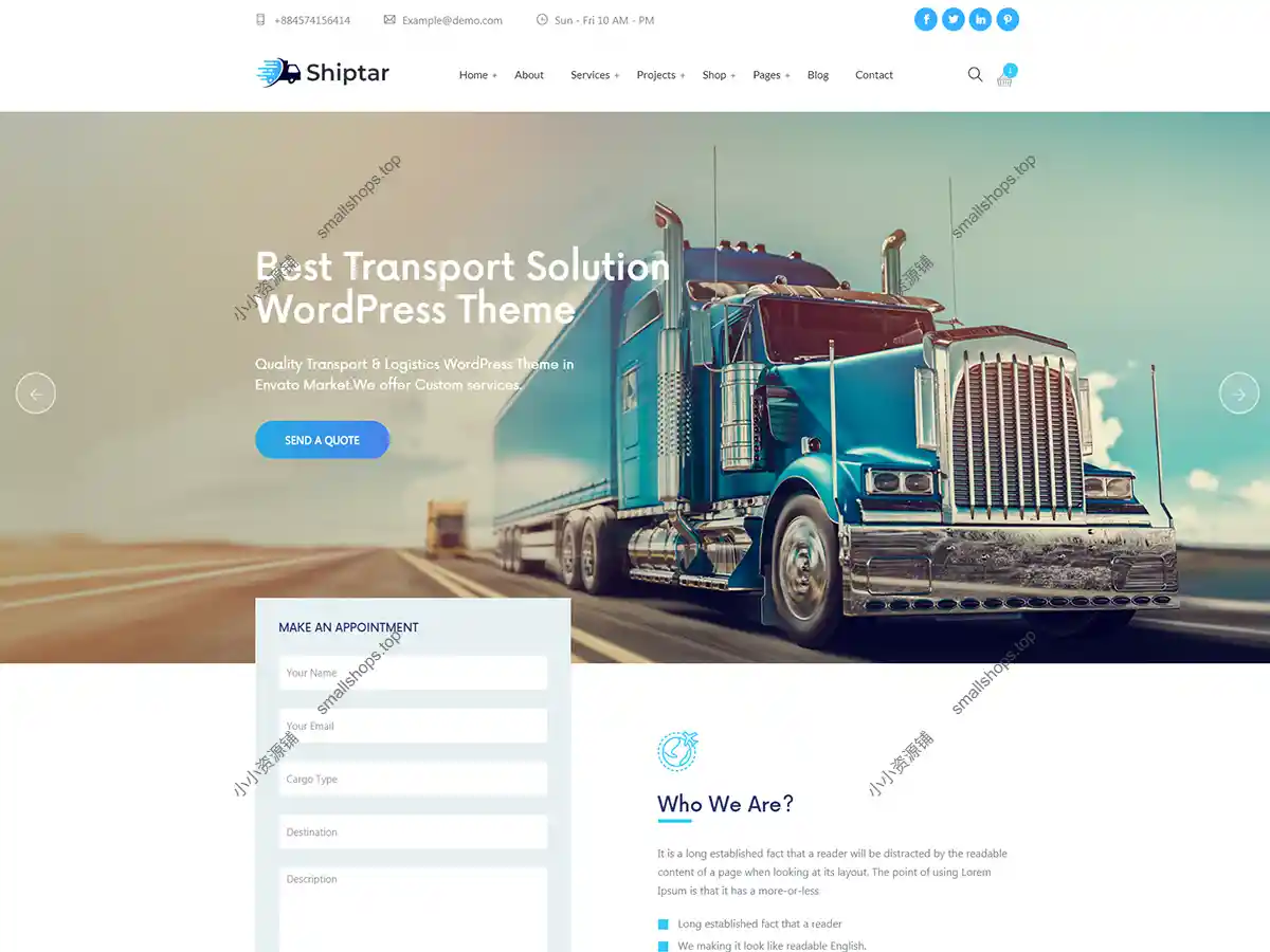 Shiptar v2.0.8 – 运输物流 WordPress 主题-1 Shiptar v2.0.8 – 运输物流 WordPress 主题-1